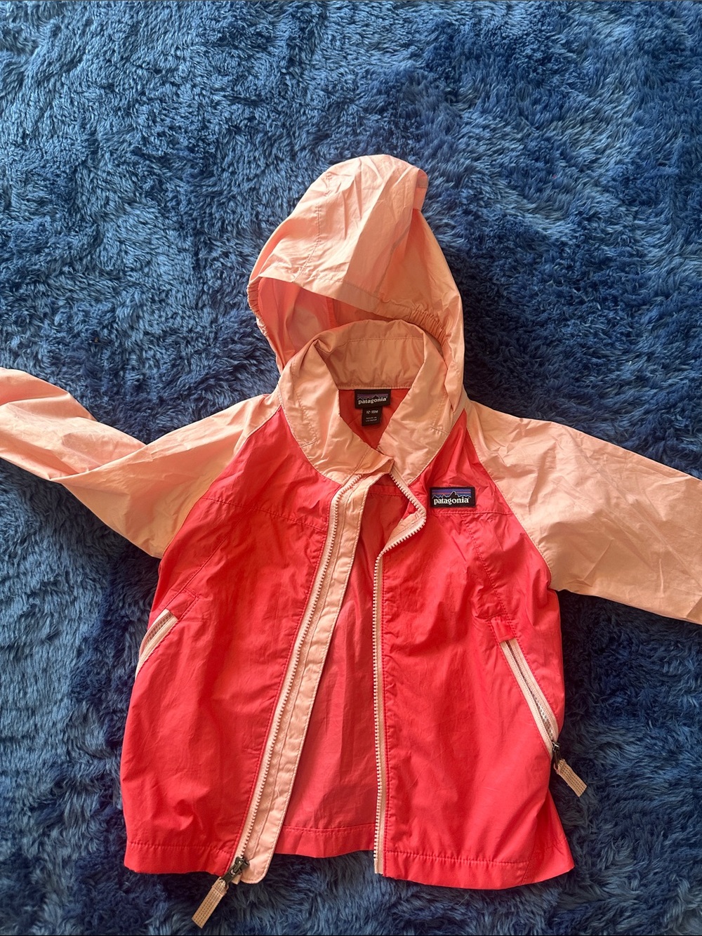Patagonia Kids Hooded Windbreaker - Coral & Light Pink